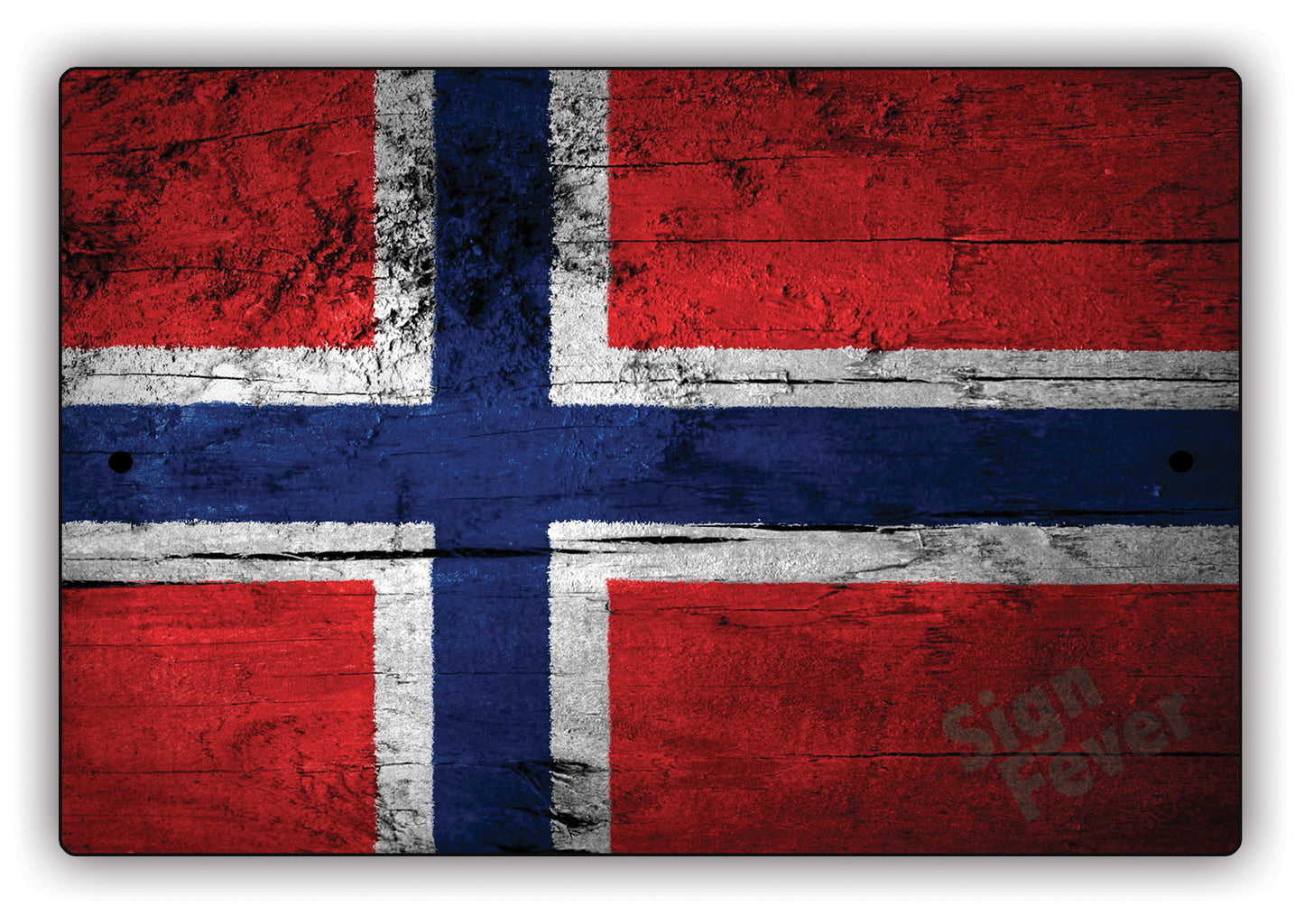Norway Country Nation Flag Novelty Vintage Rustic Grunge Wall Decor Aluminum Metal Sign Plate