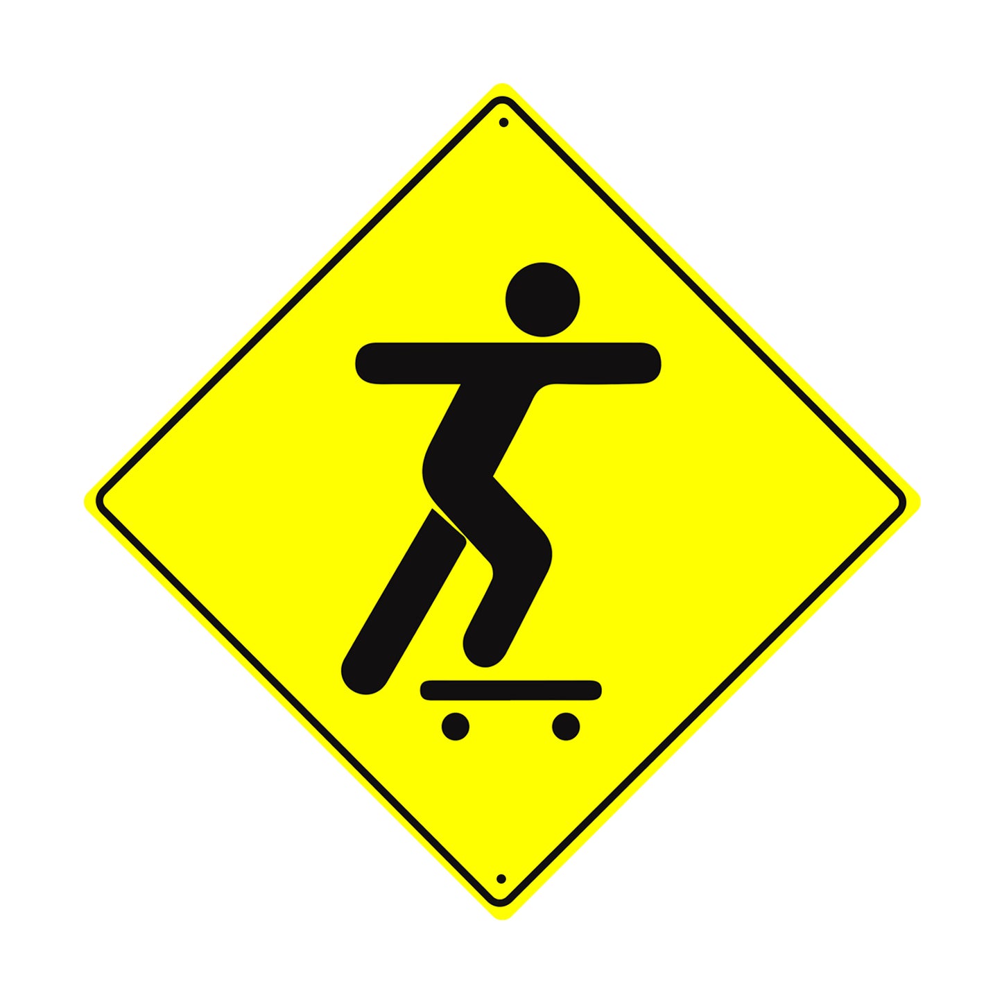 Skateboard Xing Crossing Road Novelty Matel Aluminum Notice Plate Crossing Sign