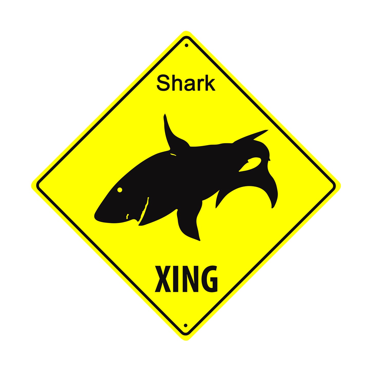Caution Danger Shark Xing Funny Matel Aluminum Alert Notice Novelty Plate Sign