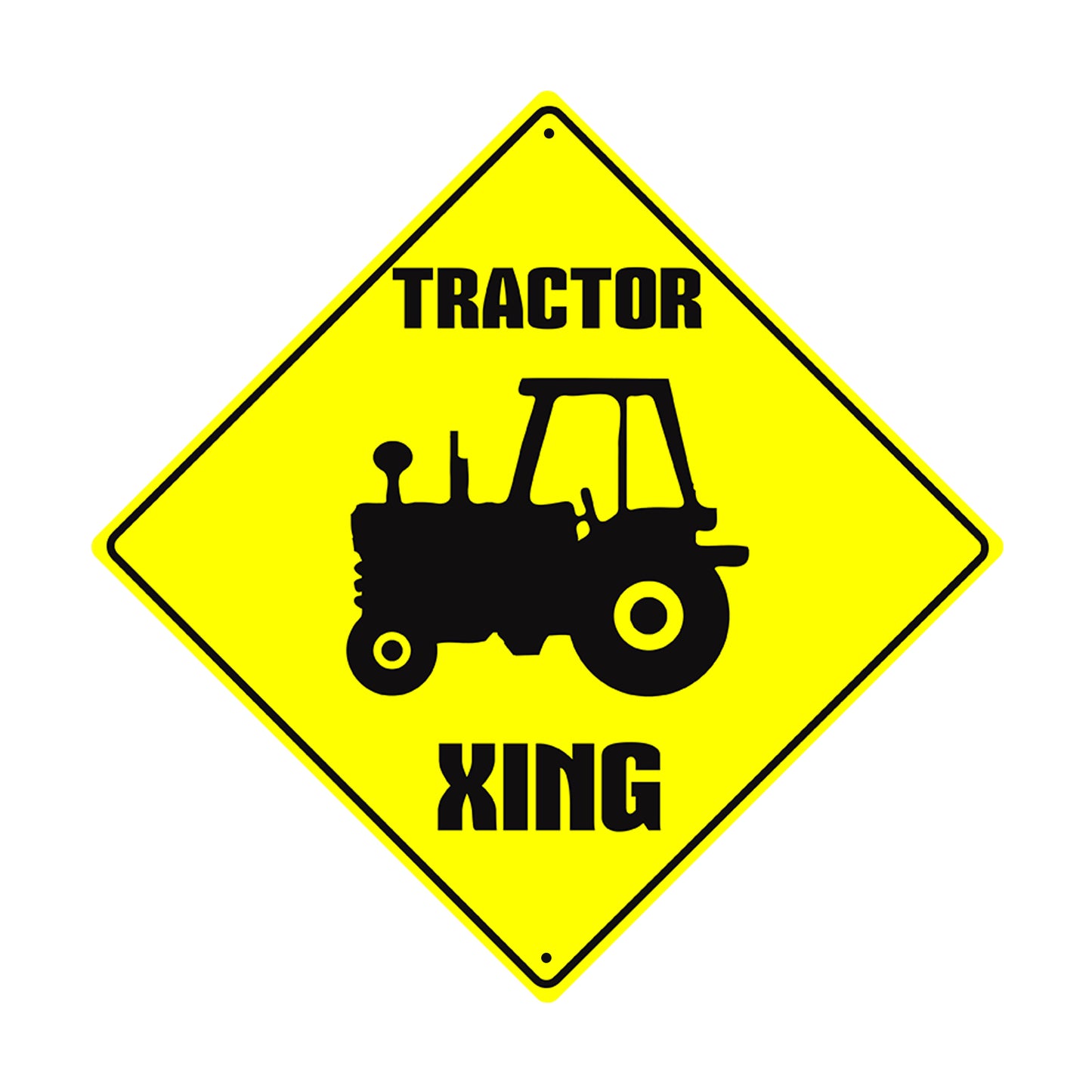Tractor Xing Stay Aware Traffic Road Matel Aluminum Notice Novelty Plate Crossing Farm Sign
