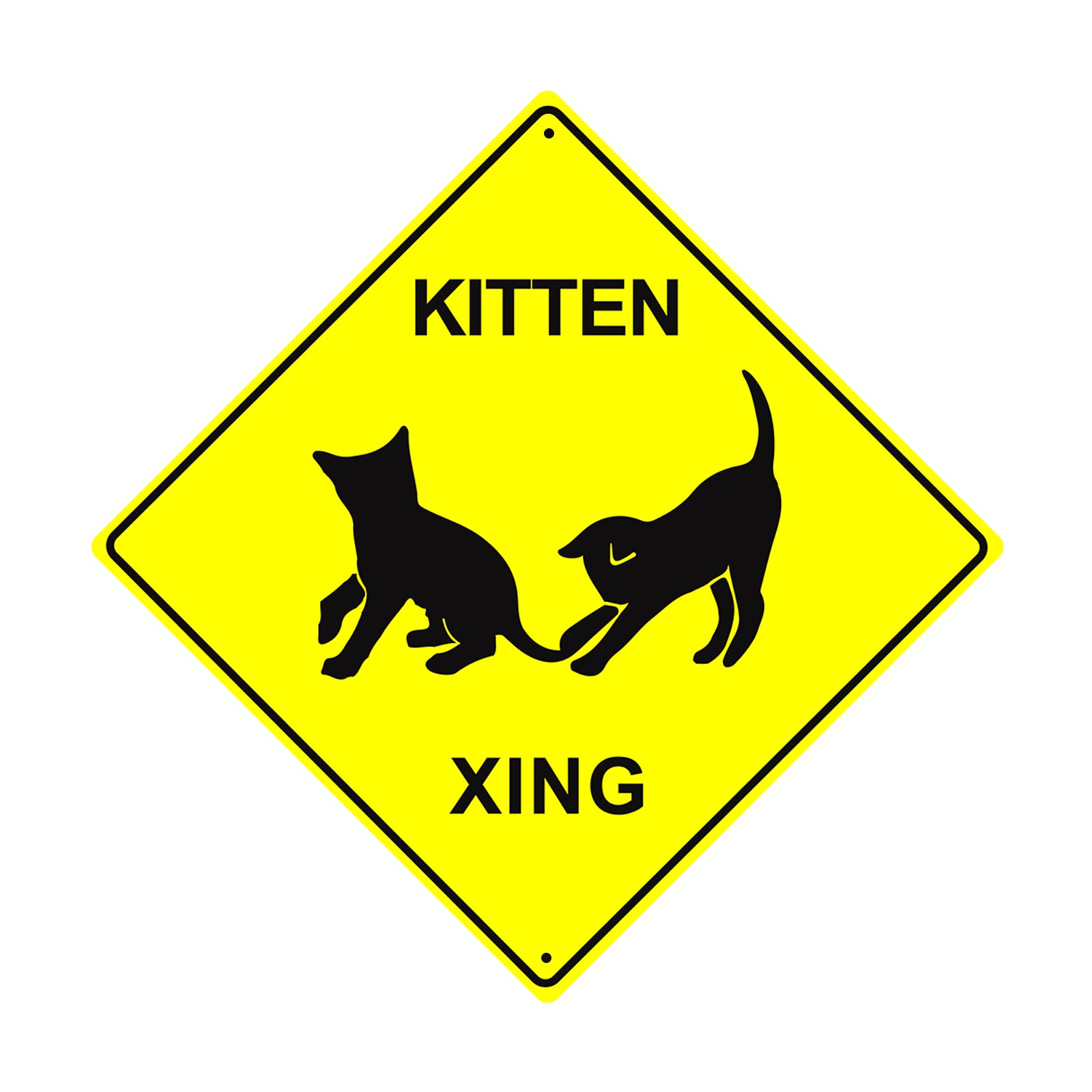 Kitten Xing Cat Road Matel Aluminum Notice Novelty Plate Crossing Sign