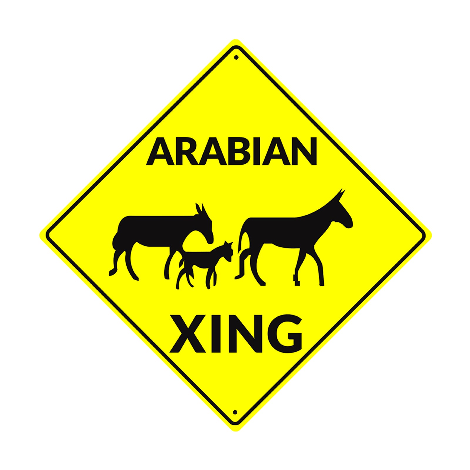 Arabian Xing Miniature Donkey Funny Matel Aluminum Notice Novelty Plate Crossing Sign