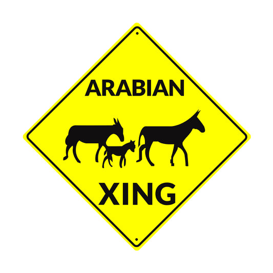 Arabian Xing Miniature Donkey Funny Matel Aluminum Notice Novelty Plate Crossing Sign