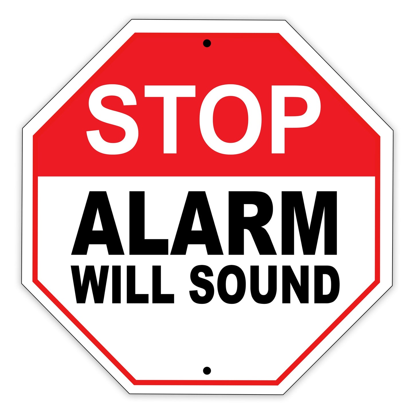 Stop Alarm Will Sound - Security System Road Street Matel Aluminum Notice Novelty Plate Sign