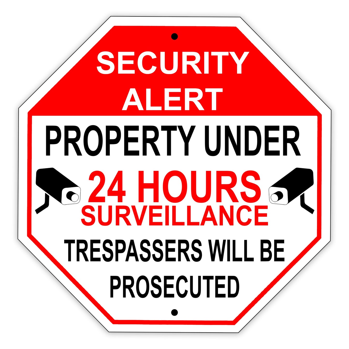 Security Alert Property Under Surveillance Road Street Matel Aluminum Notice Novelty Plate Sign