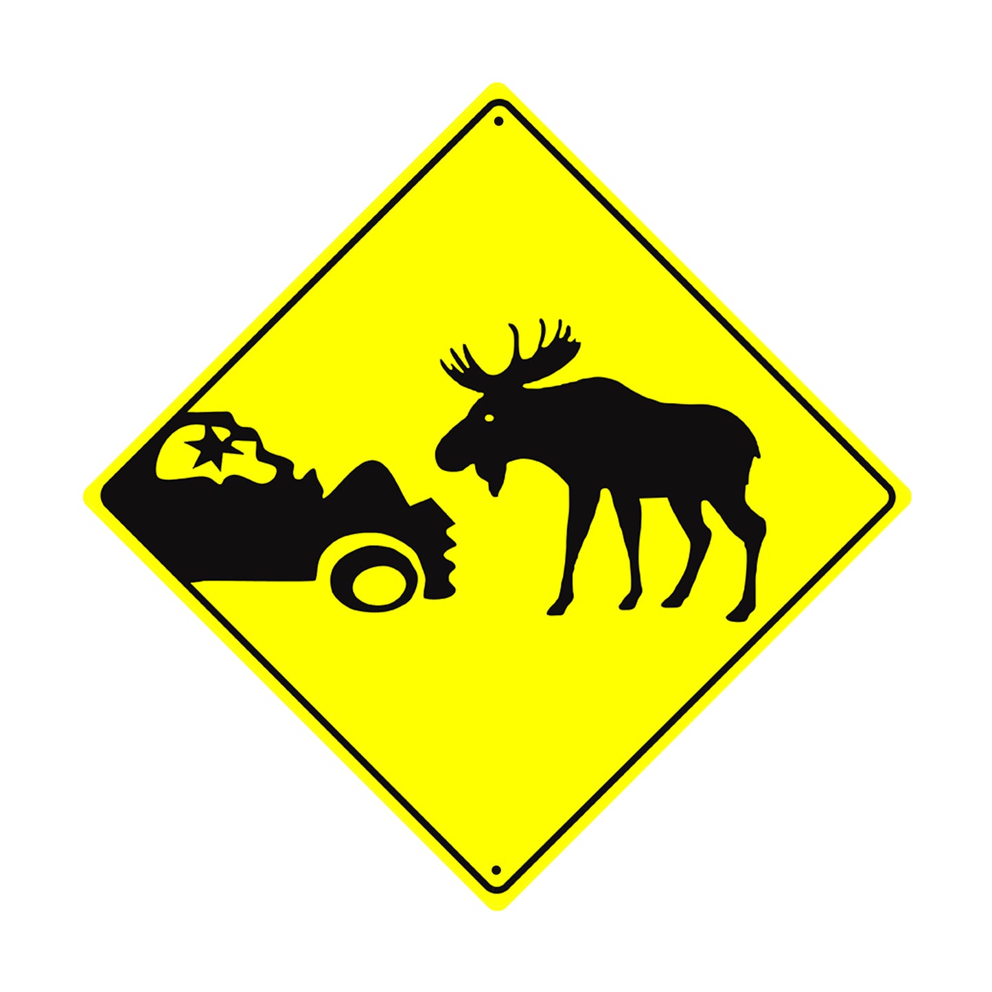 Moose Crossing Chance of Accident Xing Crossing Metal Aluminum Notice Novelty Road Plate Sign