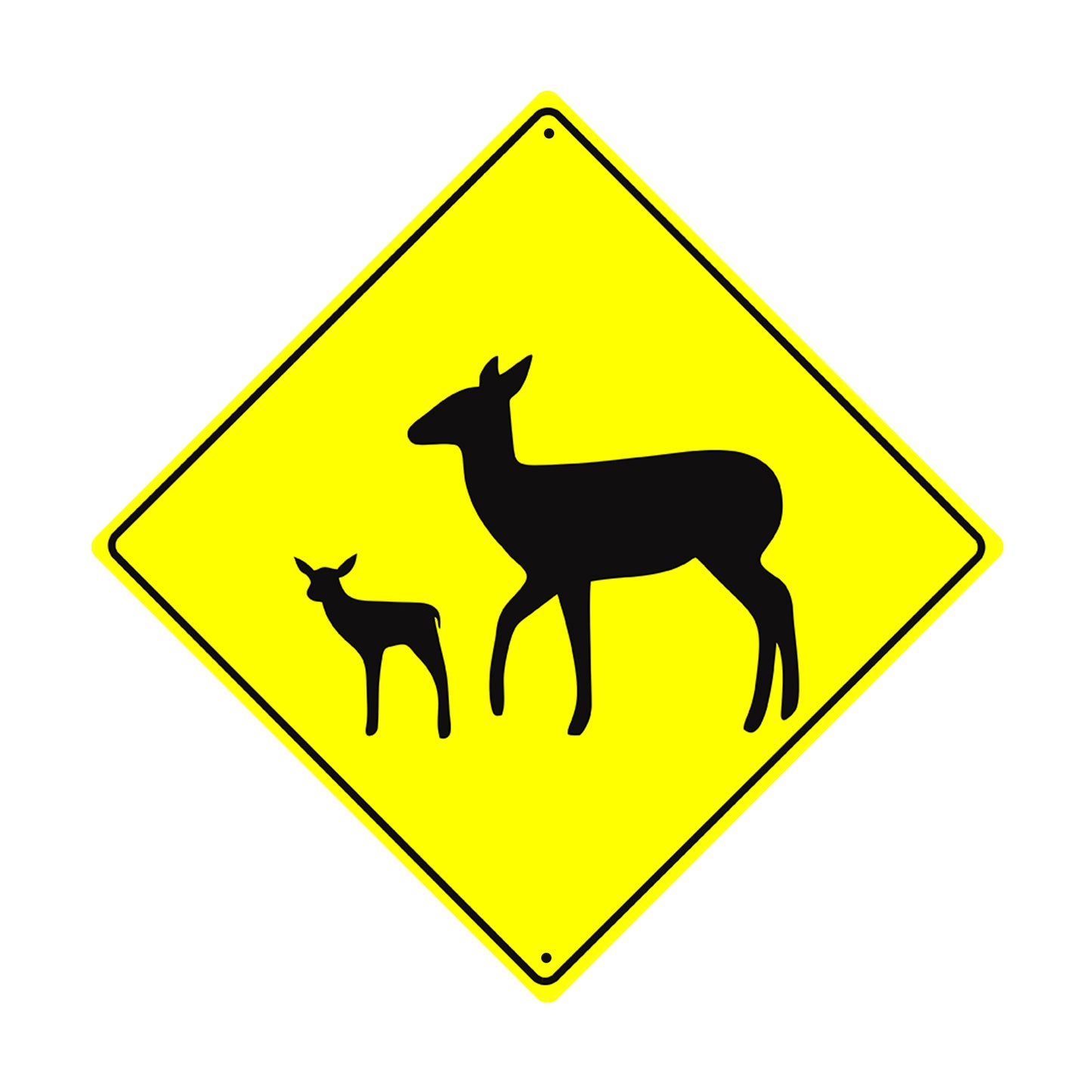 Deer With Fawn Crossing Animal Xing Metal Aluminum Notice Novelty Road Plate Sign