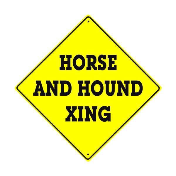 Horse And Hound Crossing Aluminum Diamond Sign Sign Fever