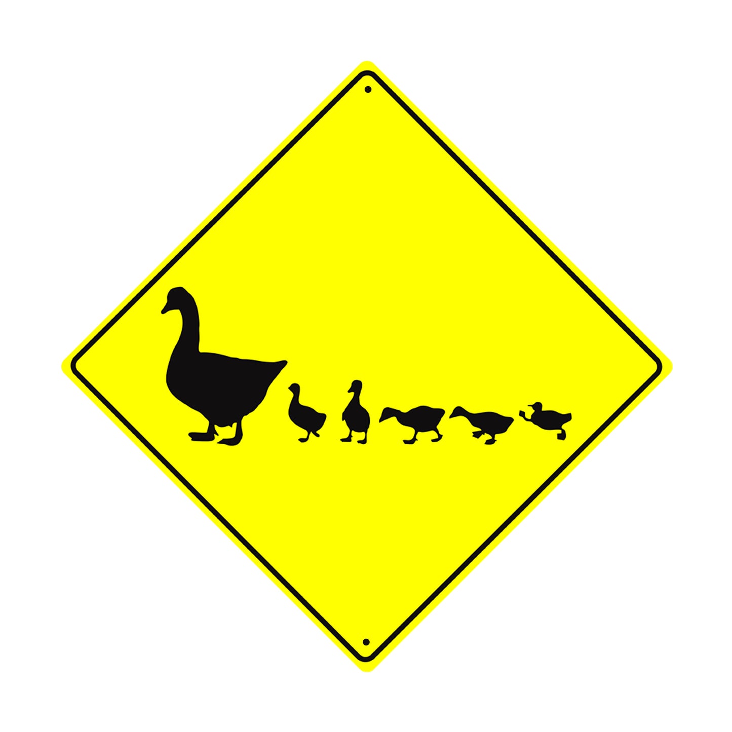 Duck With Duckling Crossing Symbol Animal Xing Metal Aluminum Notice Novelty Road Plate Sign