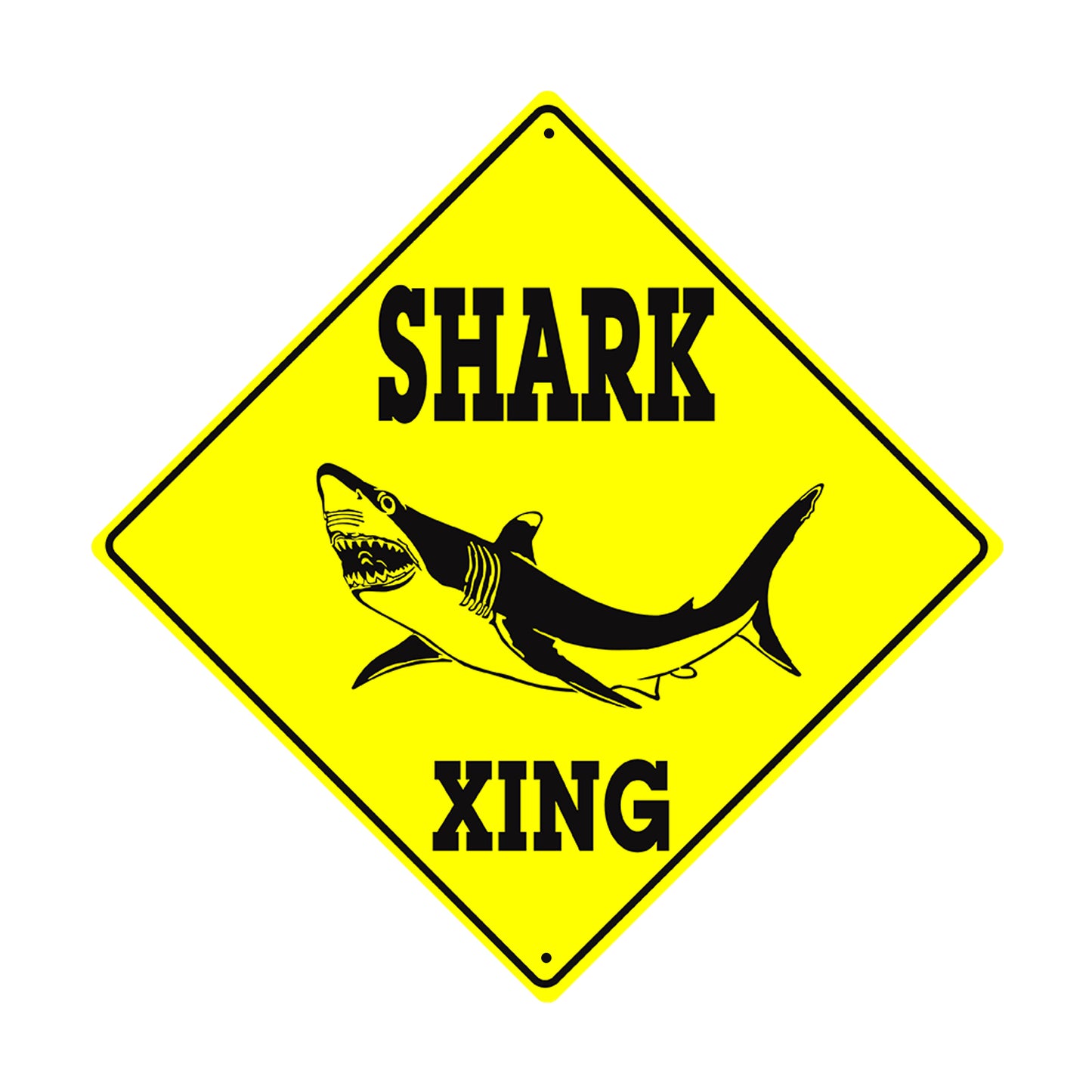 Shark Xing With Symbol Crossing Symbol Animal Xing Metal Aluminum Notice Novelty Road Plate Sign