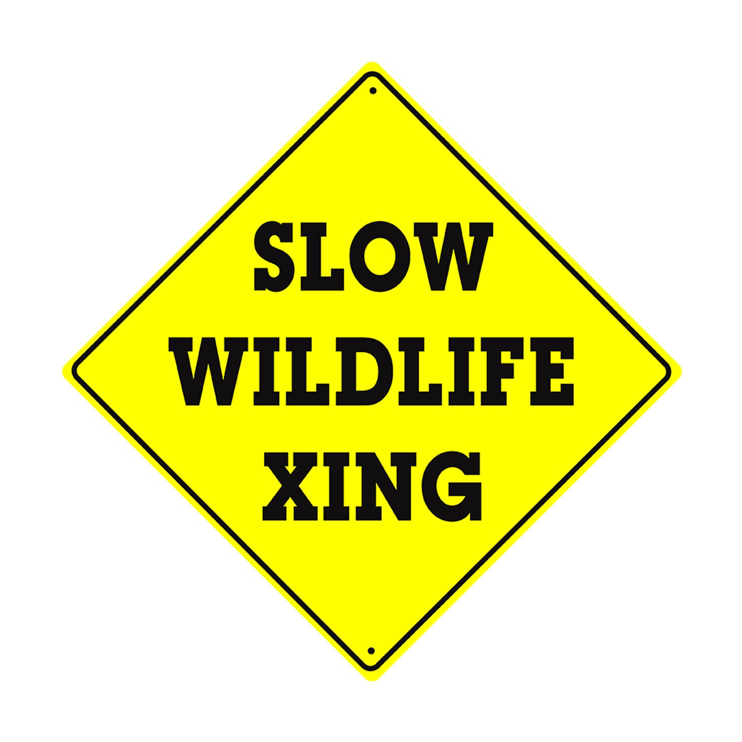 Slow Wildlife Xing Crossing Symbol Animal Xing Metal Aluminum Notice Novelty Road Plate Sign