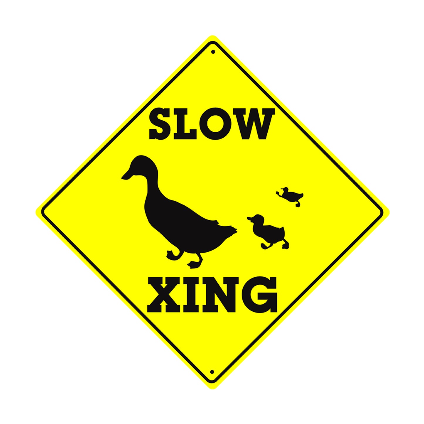 Slow Xing Duck & Ducklings Symbol Animal Xing Metal Aluminum Notice Novelty Road Plate Sign