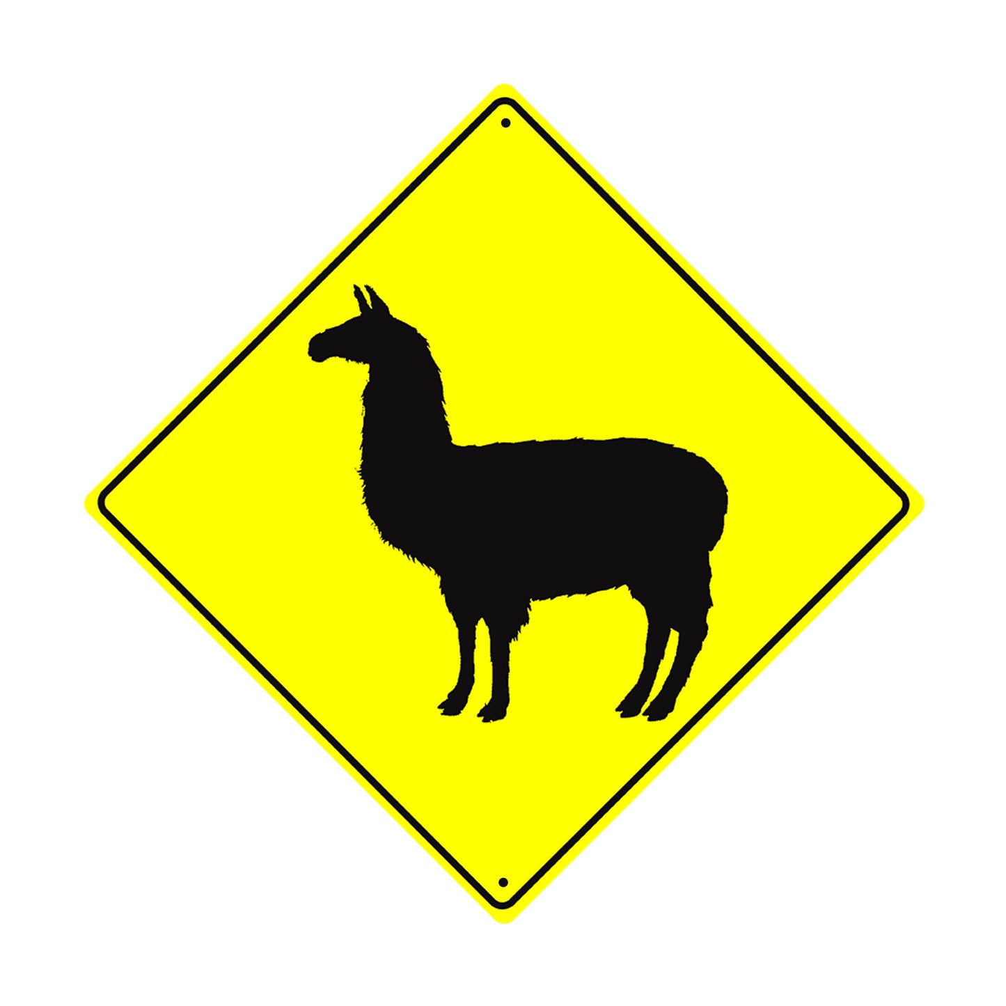 Caution Llama Crossing Symbol Animal Xing Metal Aluminum Notice Novelty Road Plate Sign