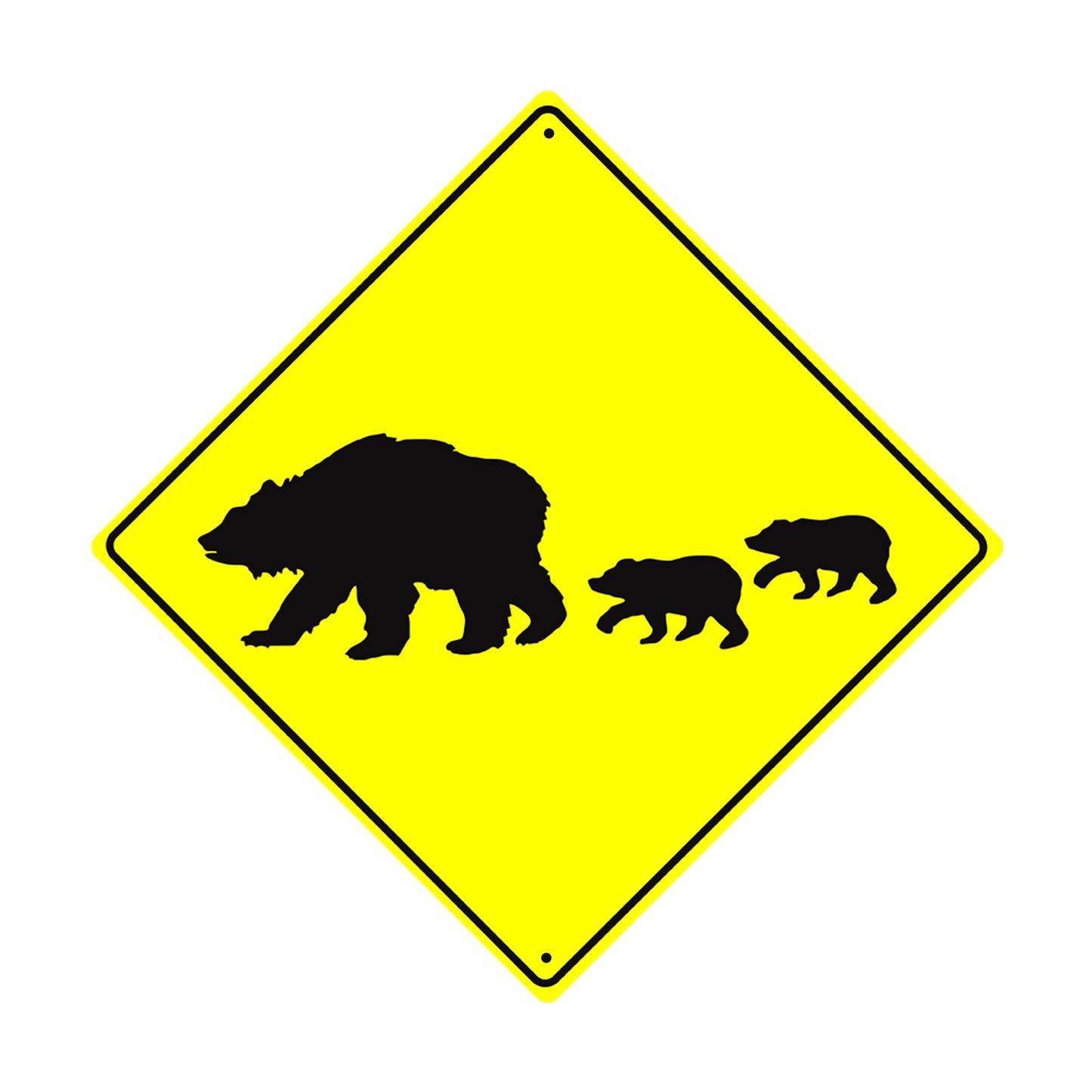 Bear Crossing With Bear Graphic Animal Xing Metal Aluminum Notice Novelty Road Plate Sign