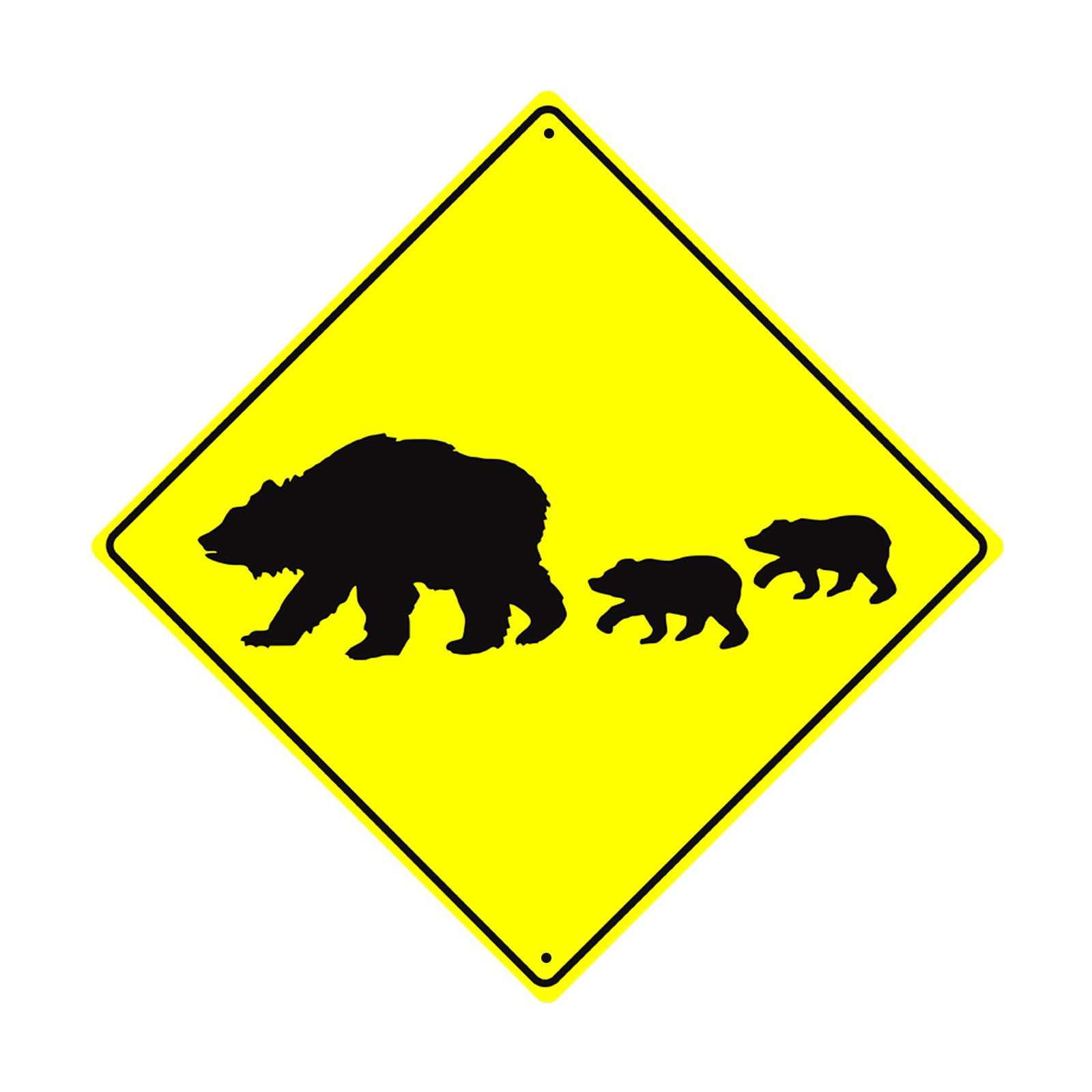 Bear Crossing With Bear Graphic Animal Xing Metal Aluminum Notice Novelty Road Plate Sign