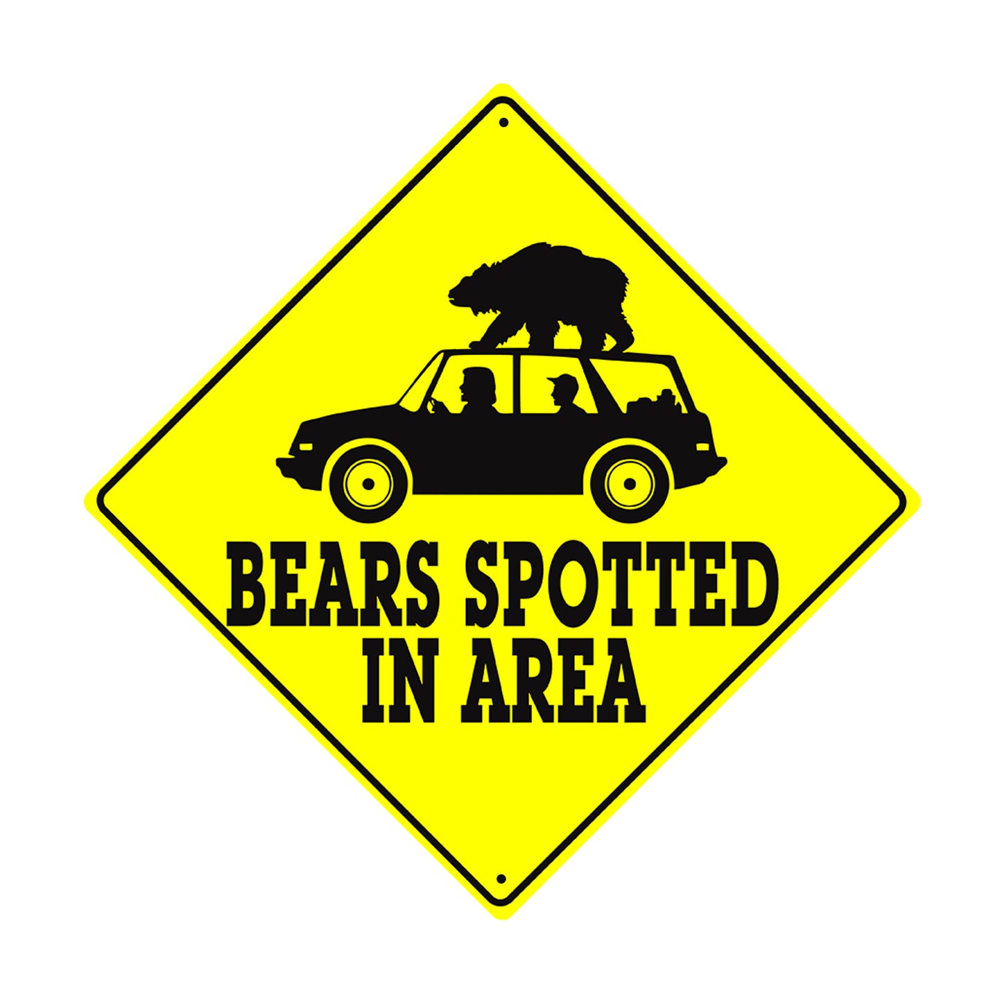 Drive at Your Own Risk Bears Spotted In The Area Metal Aluminum Notice Novelty Road Plate Sign