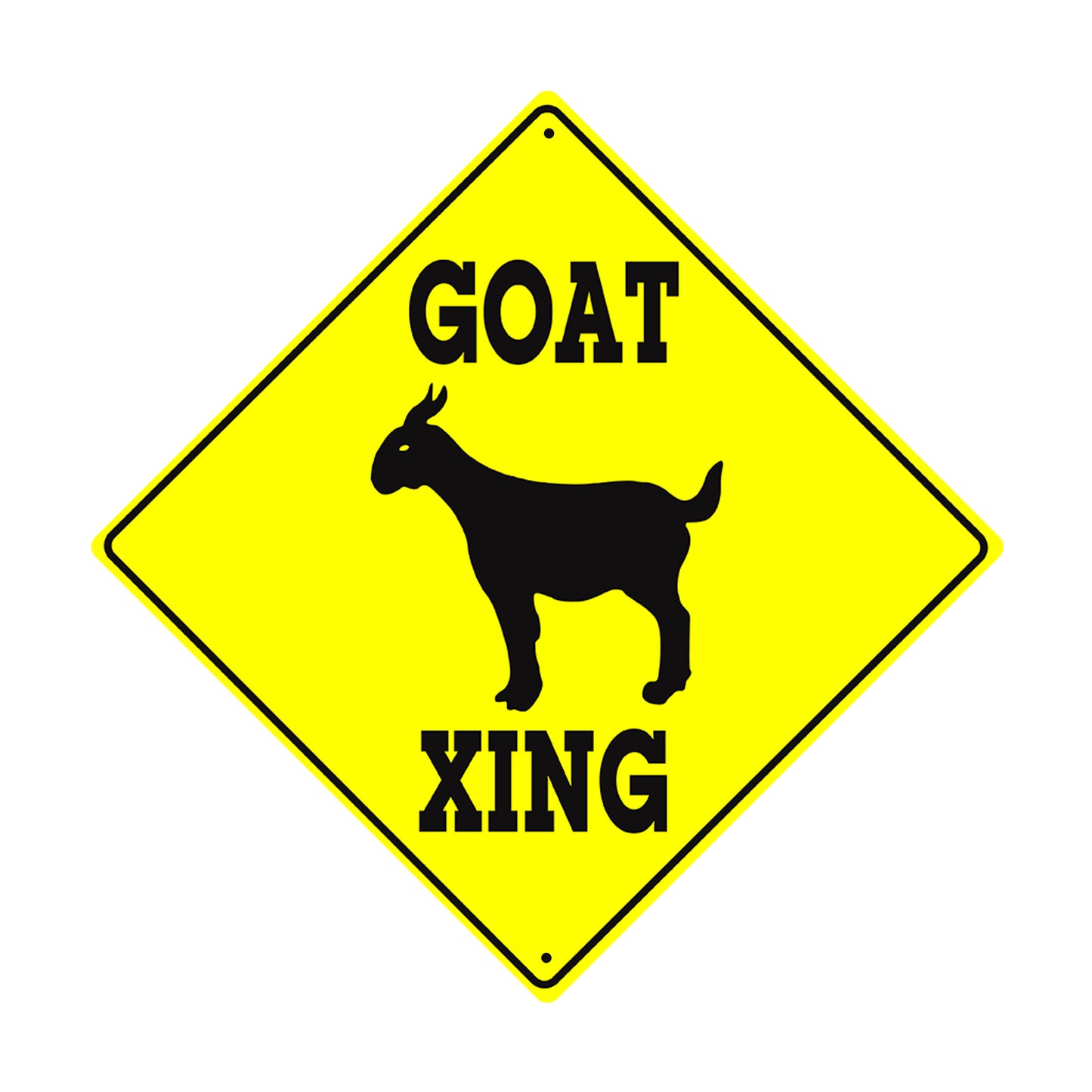 Goat Crossing Symbol Animal Xing Metal Aluminum Notice Novelty Road Plate Sign