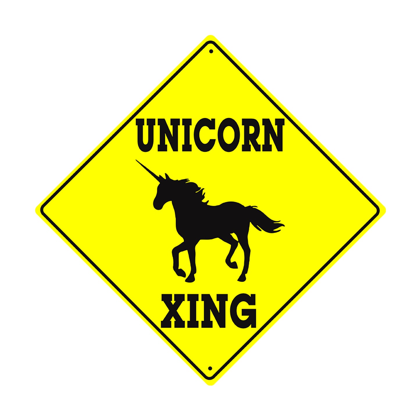 Unicorn Xing With Symbol Animal Metal Aluminum Notice Novelty Road Plate Sign