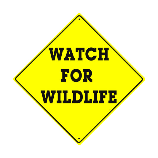 Watch For Wildlife Animal Metal Aluminum Notice Novelty Road Plate Sign