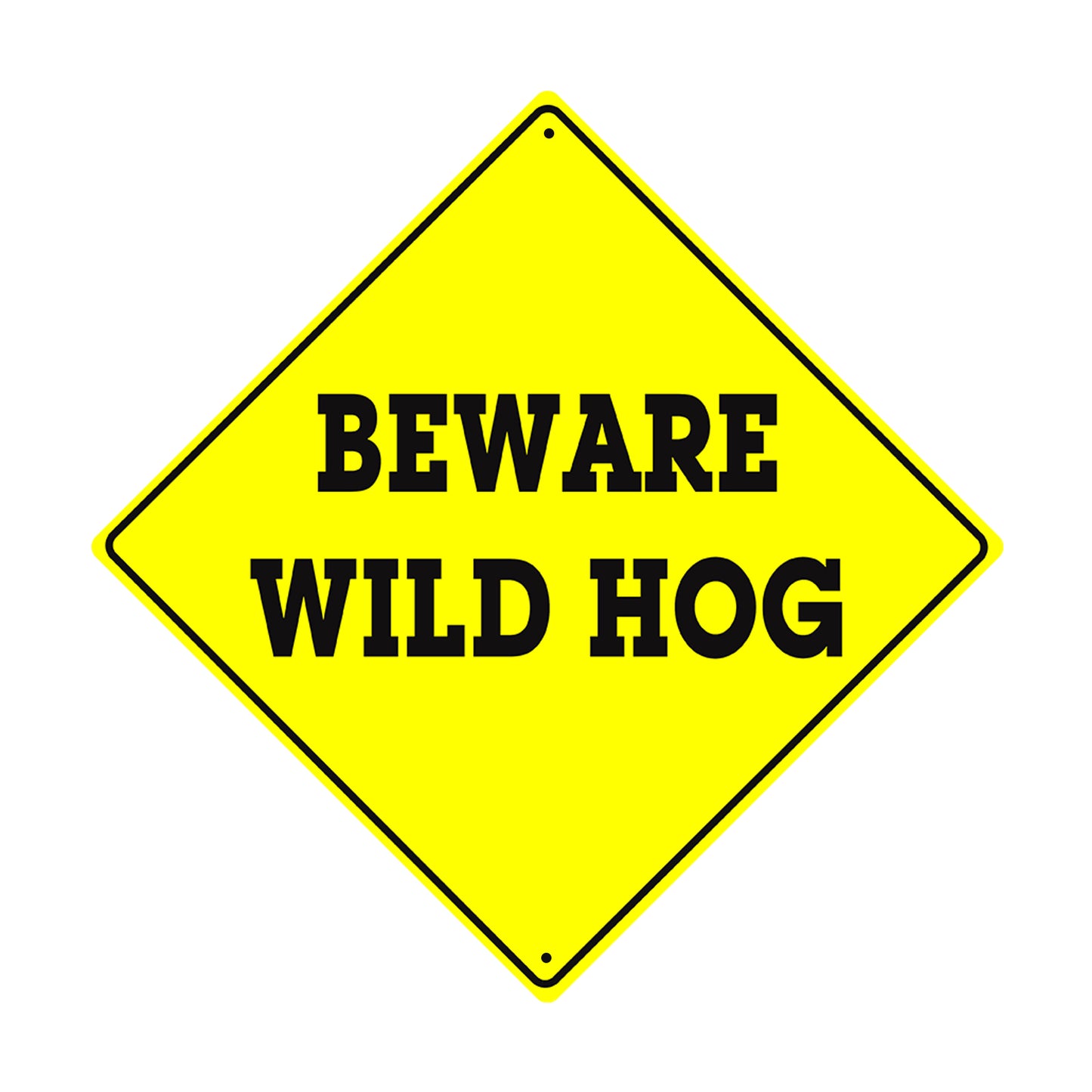 Beware Wild Hog Metal Aluminum Notice Novelty Road Plate Sign