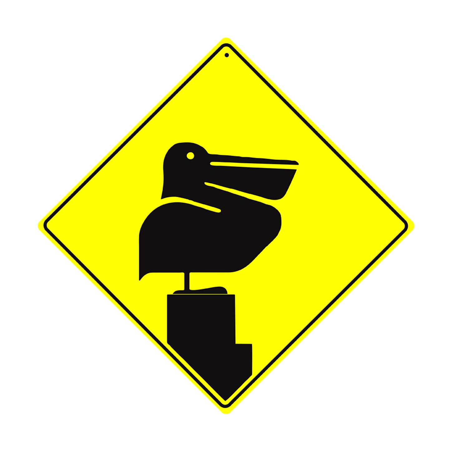 Bird Pelican Silhouette Symbol Crossing Animal Metal Aluminum Notice Novelty Road Plate Sign
