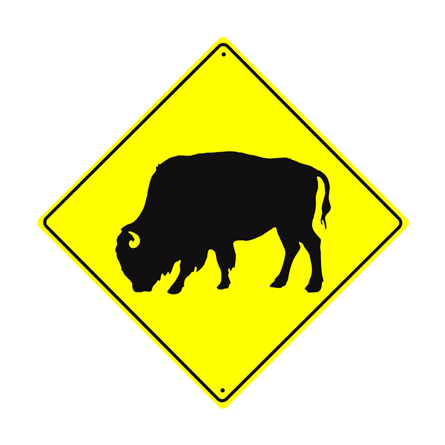 Buffalo Symbol Crossing Metal Aluminum Notice Novelty Road Plate Sign