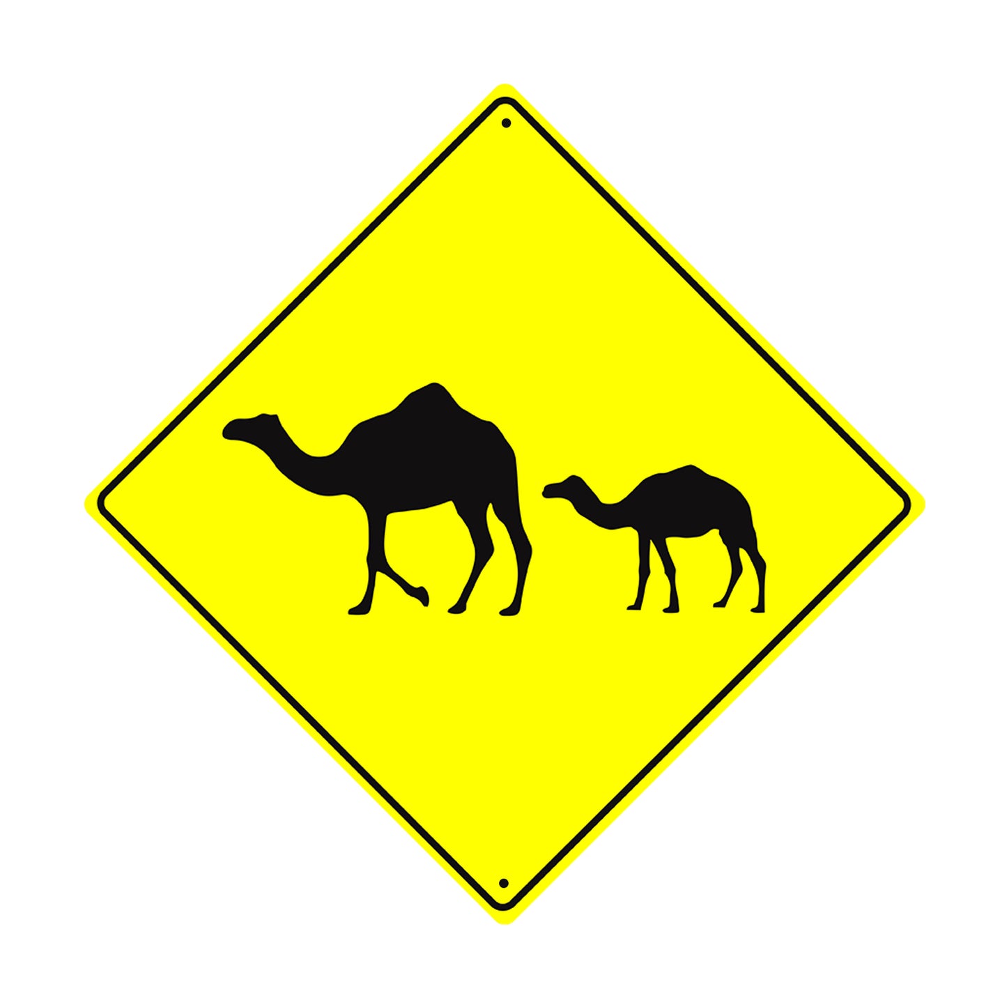 Camel With Calf Crossing Animal Metal Aluminum Notice Novelty Road Plate Sign