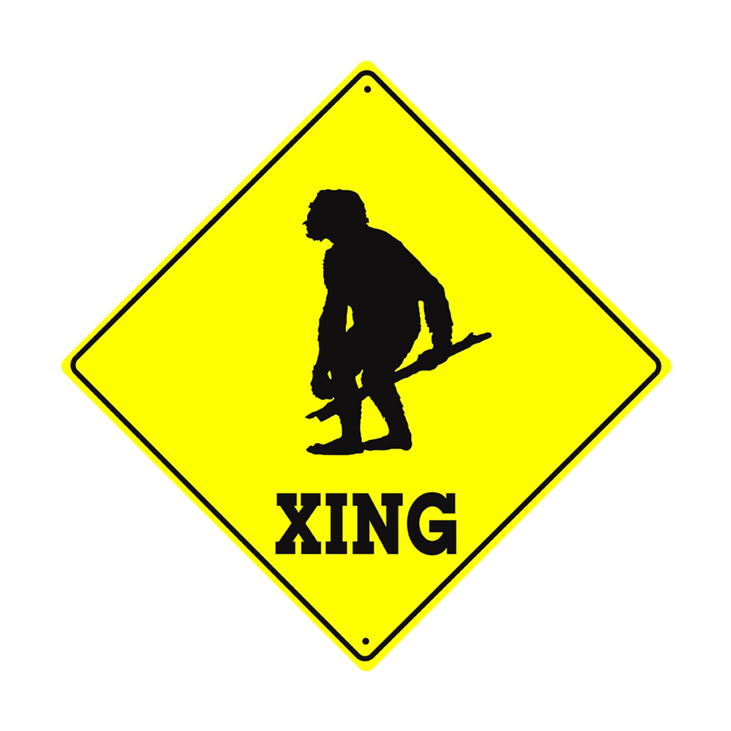 Caveman Crossing Xing Metal Aluminum Notice Novelty Road Plate Sign