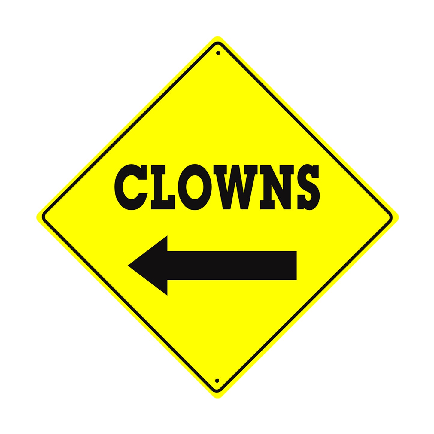 Clowns With Left Arrow Crossing Metal Aluminum Notice Novelty Road Plate Sign