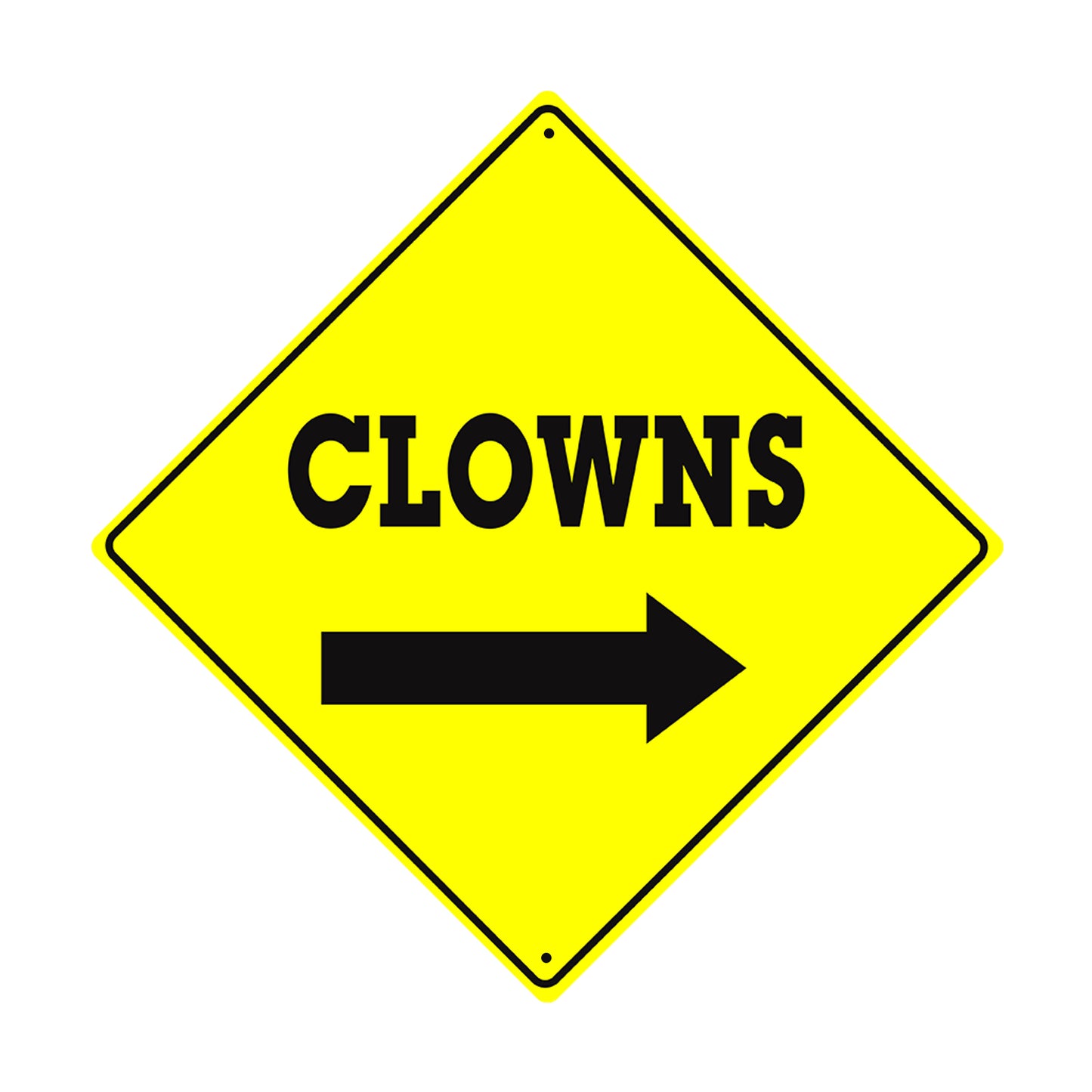 Clowns With Right Arrow Crossing Metal Aluminum Notice Novelty Road Plate Sign