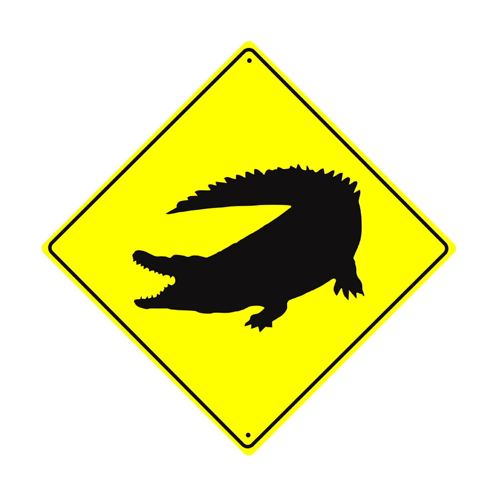Crocodile Symbol Animal Xing Metal Aluminum Notice Novelty Road Plate Sign