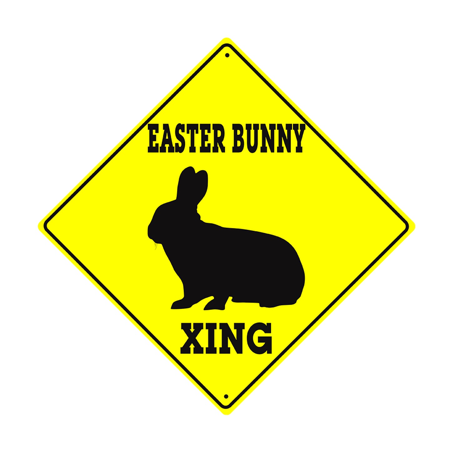 Easter Bunny Xing Symbol Crossing Animal Metal Aluminum Notice Novelty Road Plate Sign