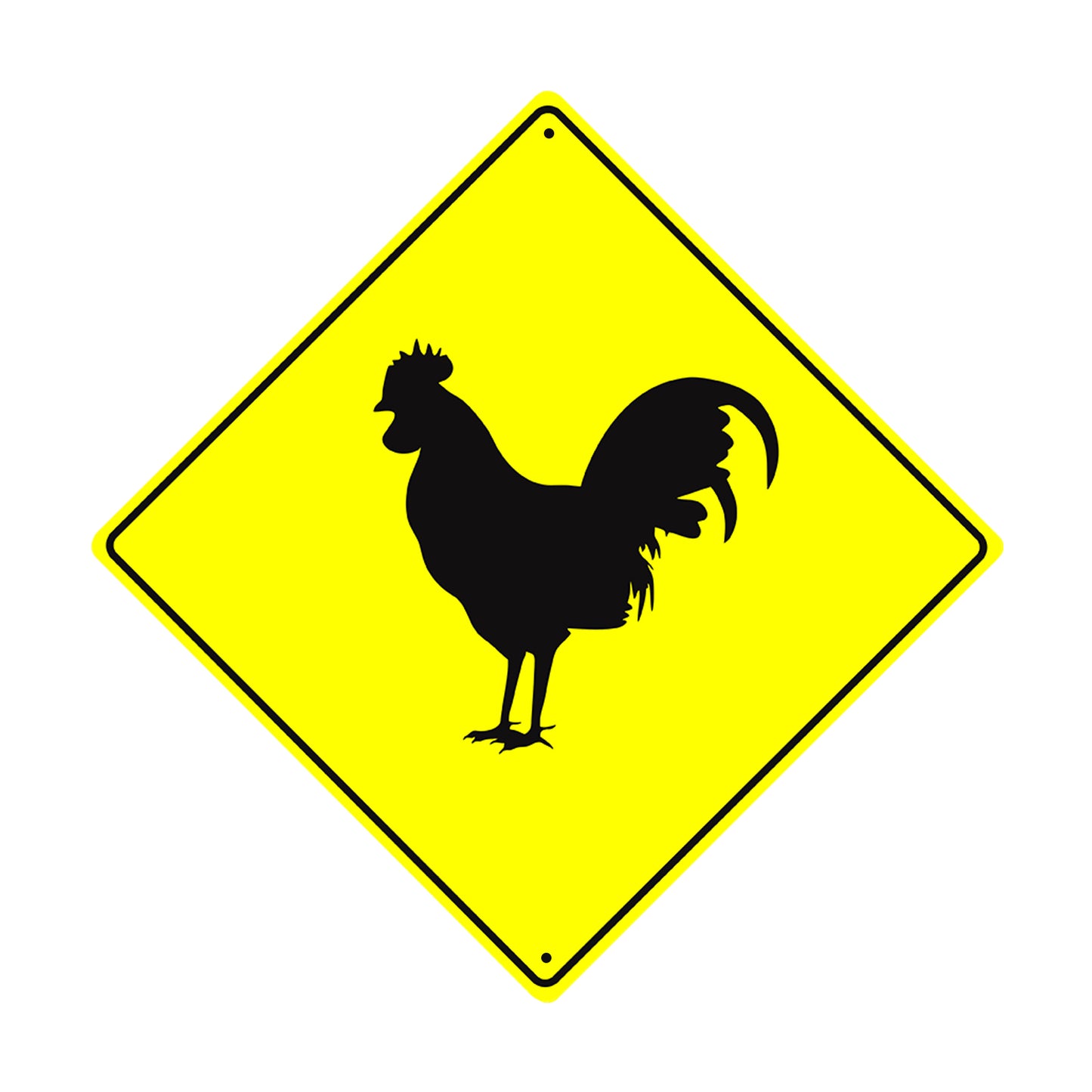 Rooster Crossing Symbol Animal Xing Metal Aluminum Notice Novelty Road Plate Sign