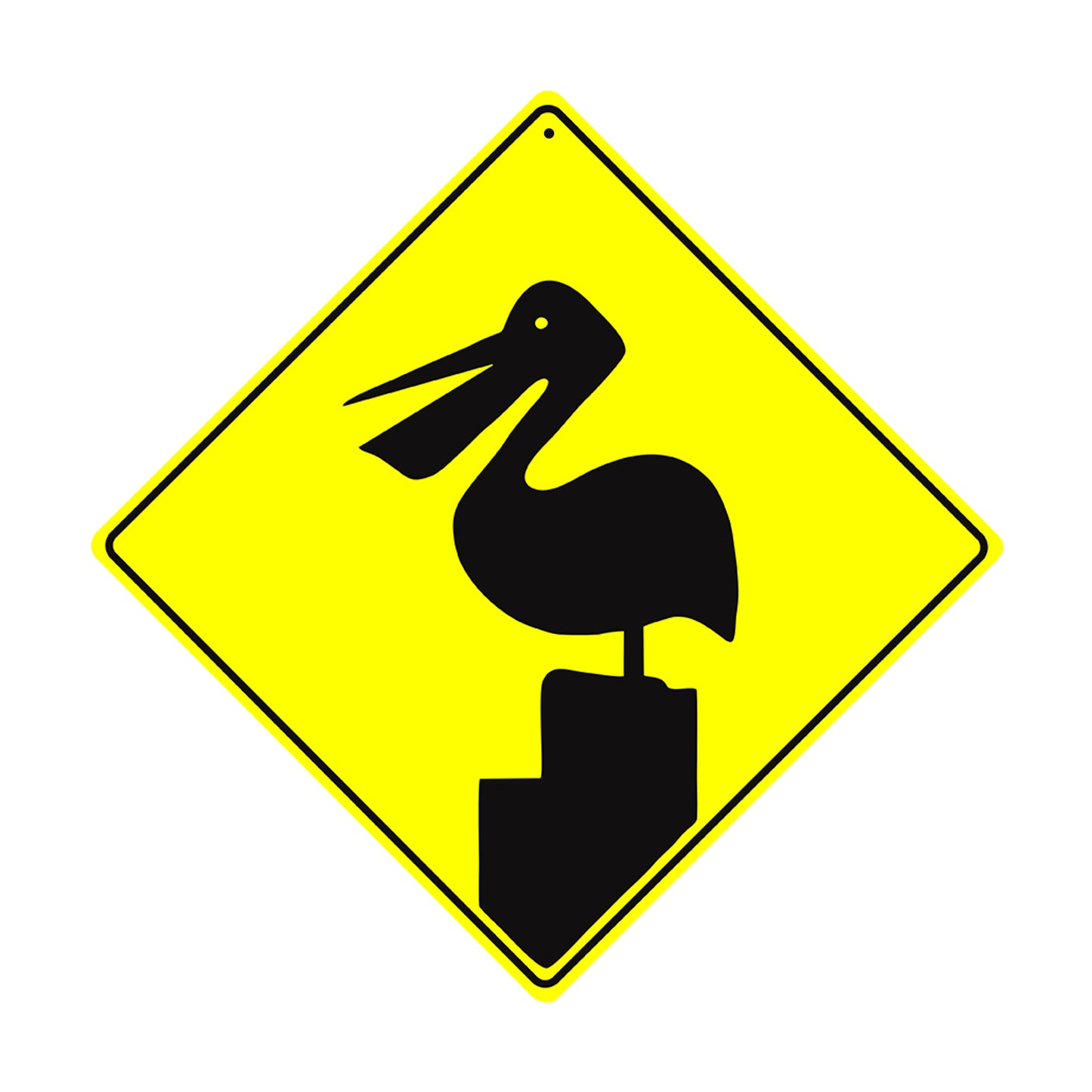 Pelican Silhouette Symbol Crossing Animal Metal Aluminum Notice Novelty Road Plate Sign