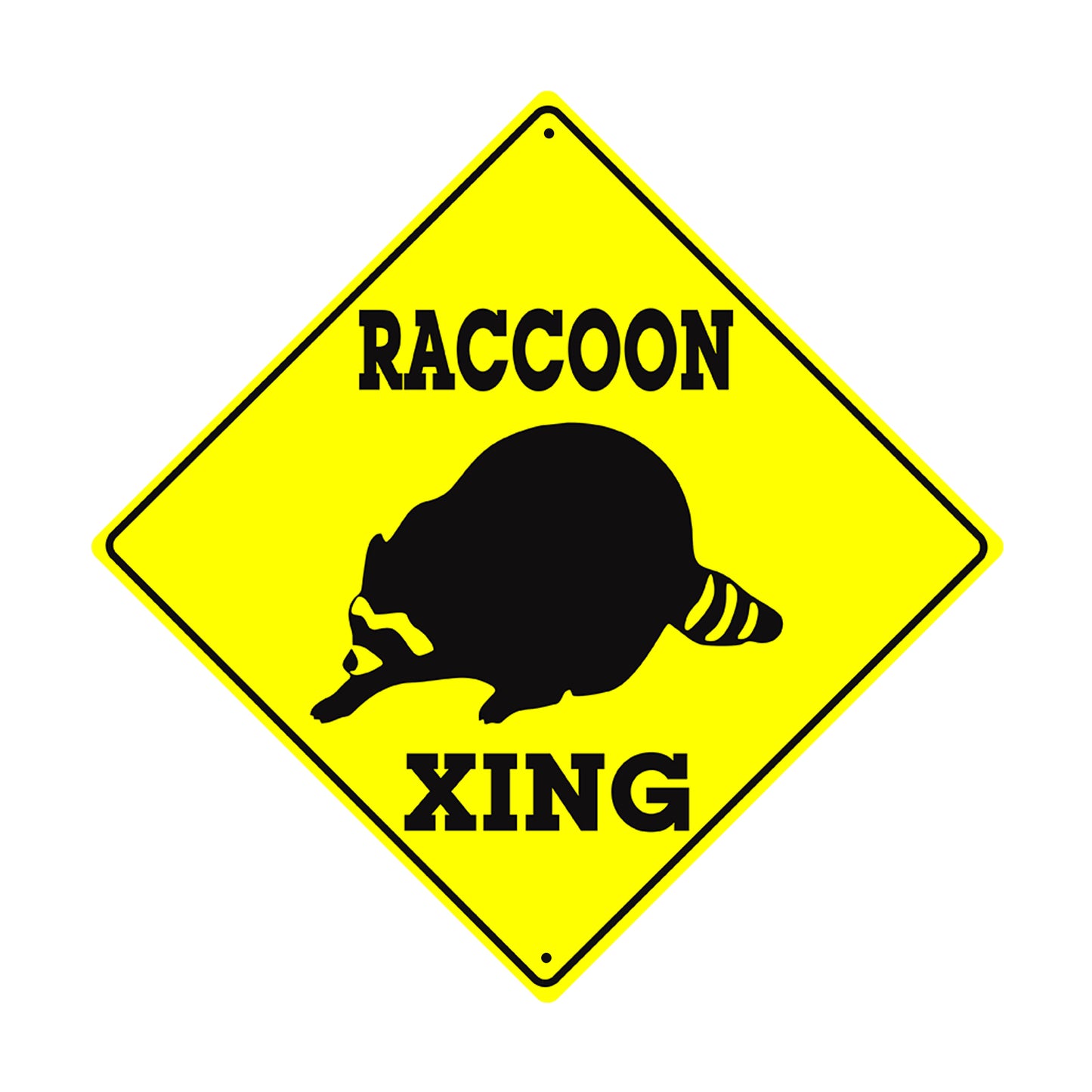 Raccoon Xing Crossing Animal Xing Metal Aluminum Notice Novelty Road Plate Sign