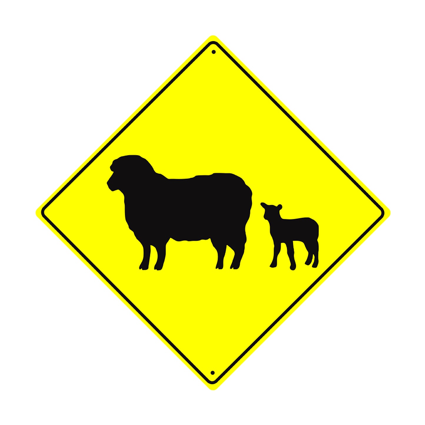 Sheep with Lamb Crossing Animal Xing Metal Aluminum Notice Novelty Road Plate Sign