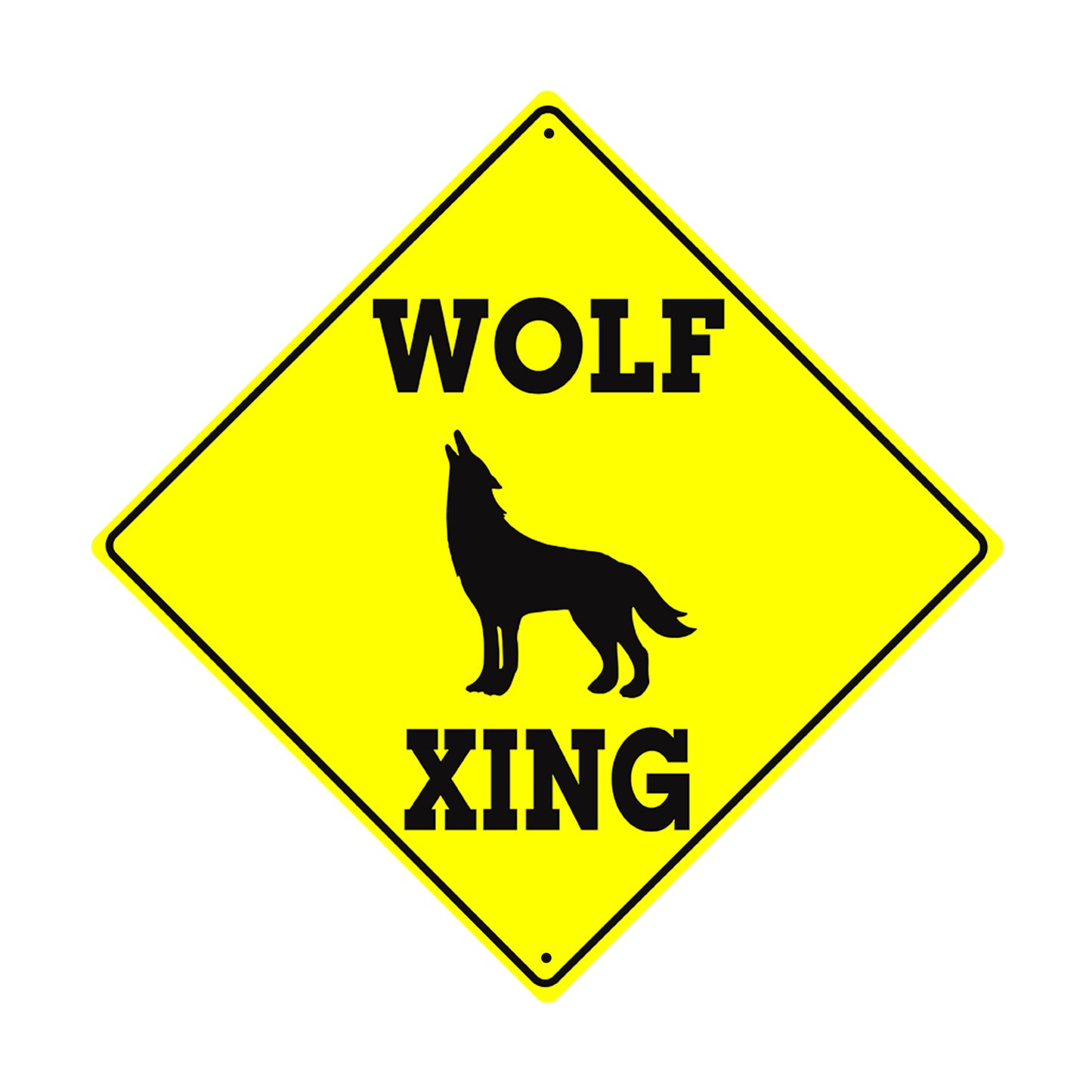 Wolf Xing with Symbol Animal Crossing Metal Aluminum Notice Novelty Road Plate Sign