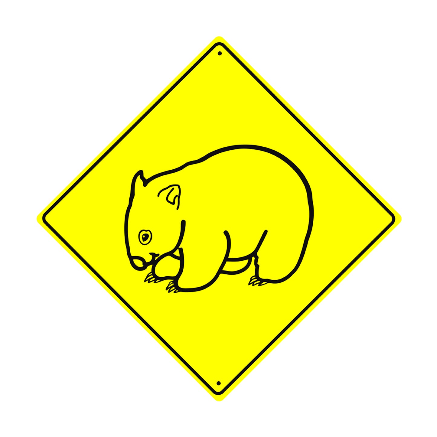 Wombat Crossing Symbol Animal Xing Metal Aluminum Notice Novelty Road Plate Sign