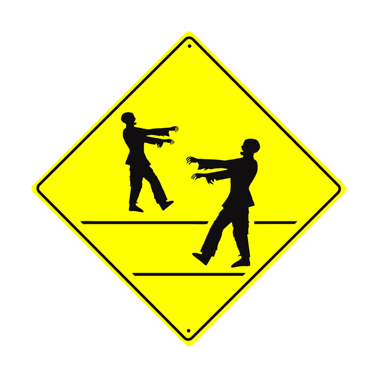 Zombie Crossing Symbol Funny Metal Aluminum Notice Novelty Road Plate Sign