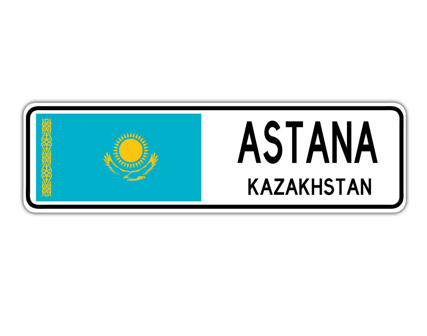 Astana Kazakhstan Flag City Country Gift Plate Wall Decor Street Aluminum Metal Novelty Sign Plate