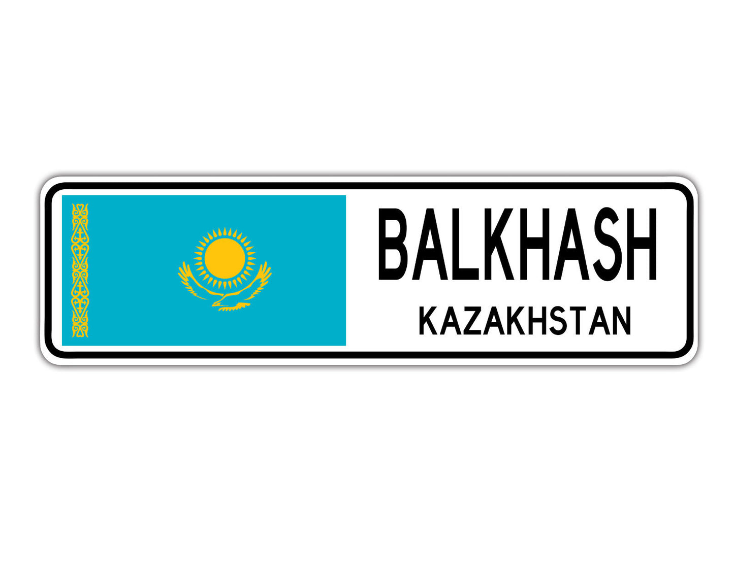 Balkhash Kazakhstan Flag City Country Gift Plate Wall Decor Street Aluminum Metal Novelty Sign Plate
