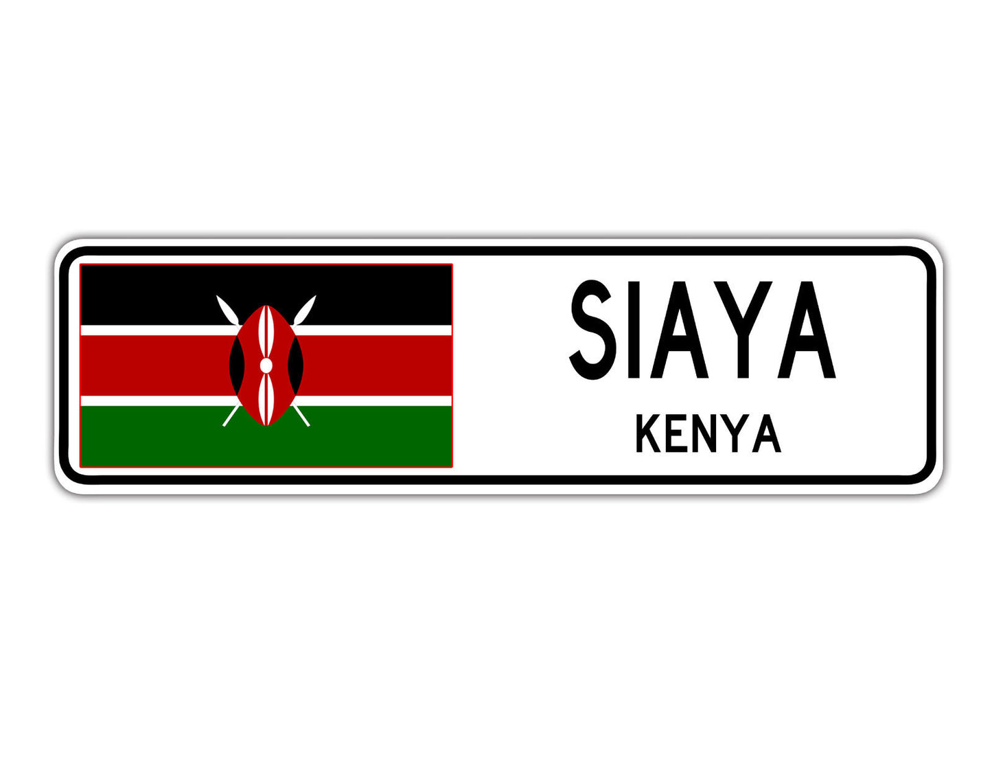 Siaya Kenya Flag City Country Gift Plate Wall Decor Street Aluminum Metal Novelty Sign Plate