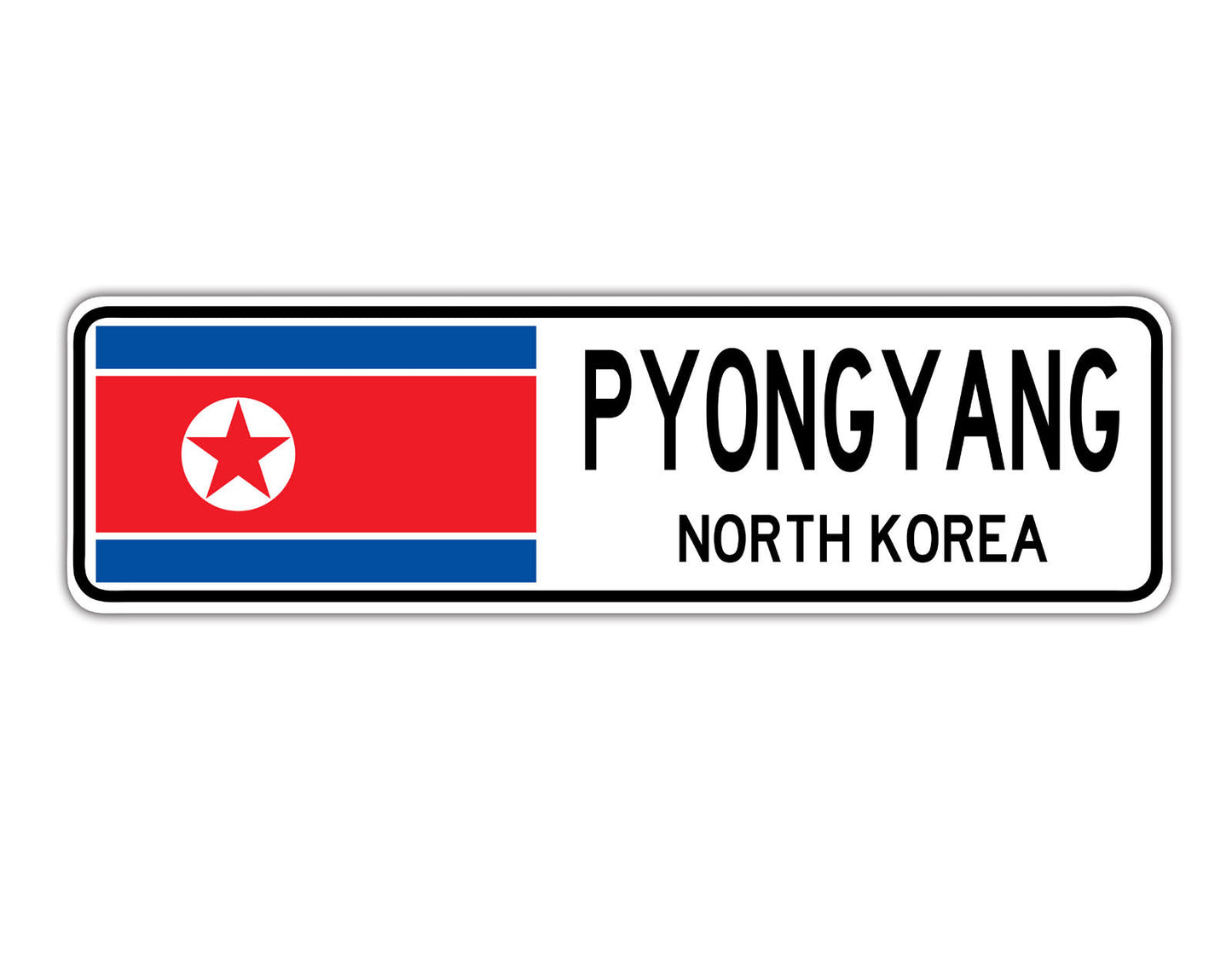 Pyongyang North Korea Flag City Country Gift Plate Wall Decor Street Aluminum Metal Novelty Sign Plate