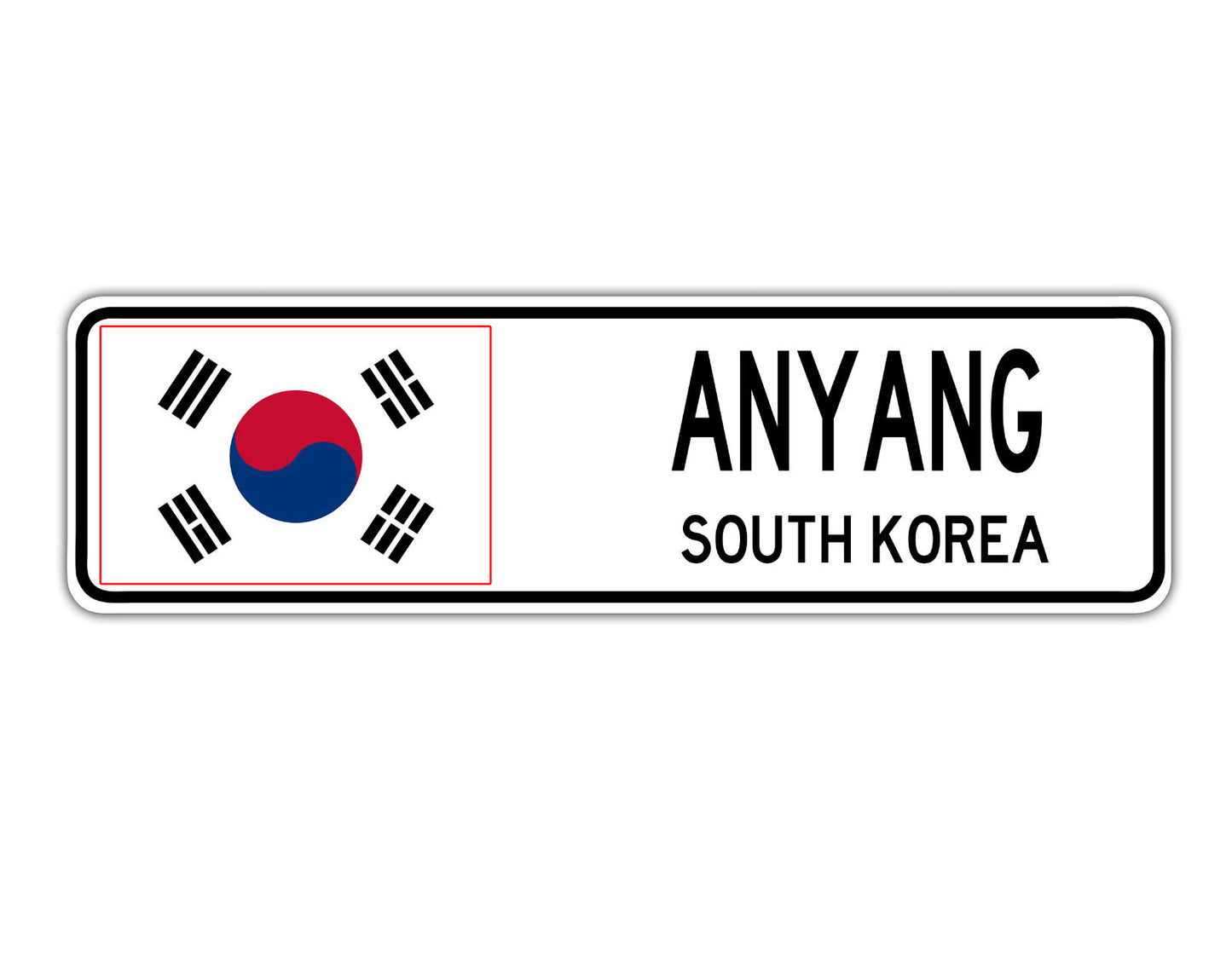Anyang South korea Flag City Country Gift Plate Wall Decor Street Aluminum Metal Novelty Sign Plate