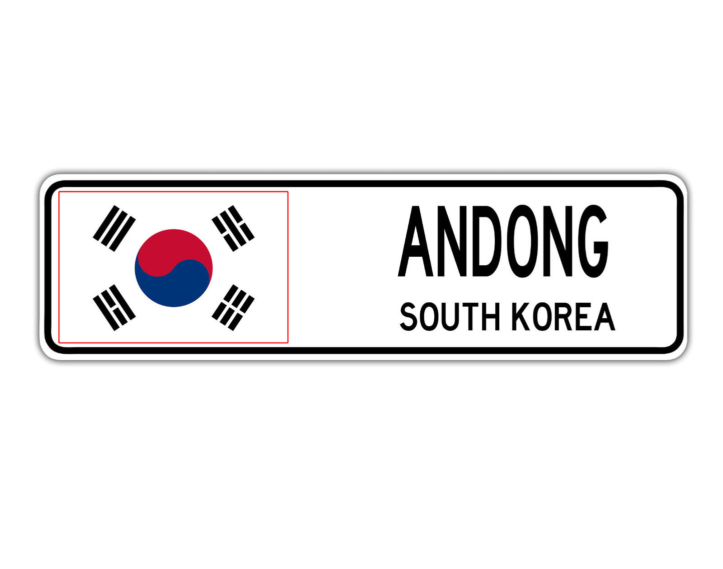Andong South korea Flag City Country Gift Plate Wall Decor Street Aluminum Metal Novelty Sign Plate