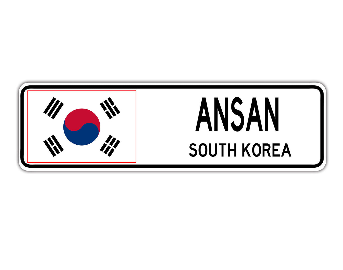 Ansan South korea Flag City Country Gift Plate Wall Decor Street Aluminum Metal Novelty Sign Plate