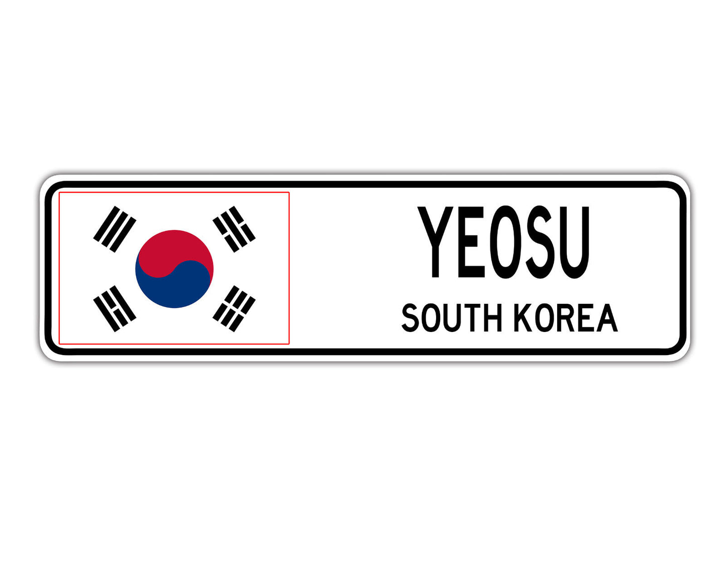 Yeosu South korea Flag City Country Gift Plate Wall Decor Street Aluminum Metal Novelty Sign Plate