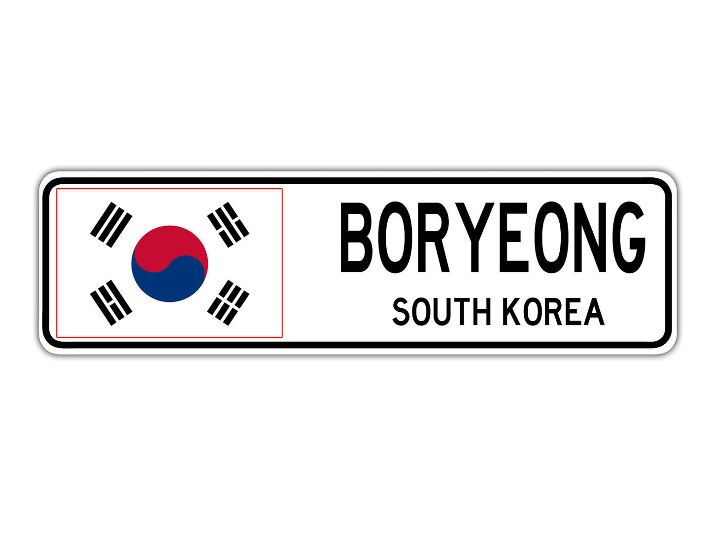 Boryeong South korea Flag City Country Gift Plate Wall Decor Street Aluminum Metal Novelty Sign Plate