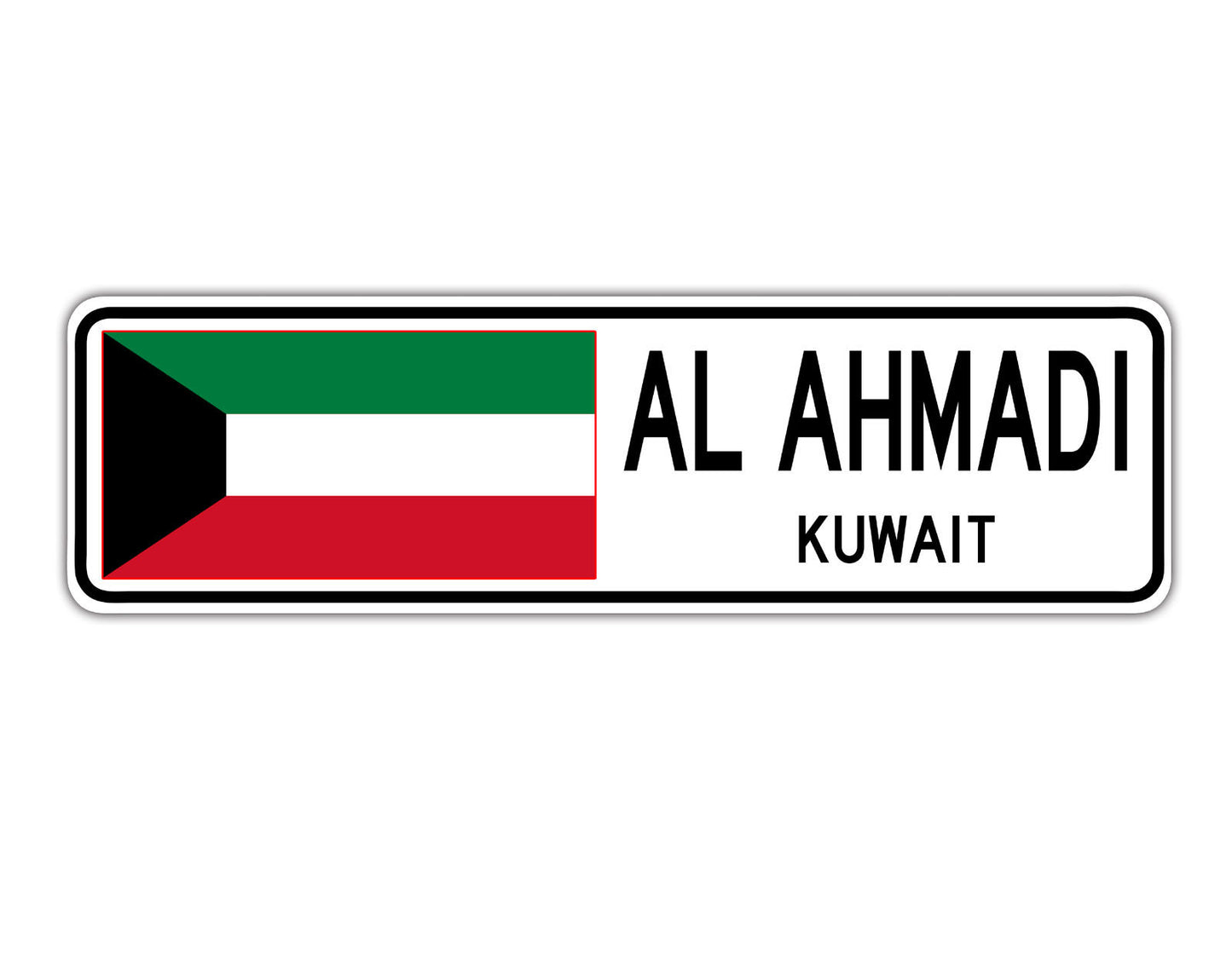 Al Ahmadi Kuwait Flag City Country Gift Plate Wall Decor Street Aluminum Metal Novelty Sign Plate