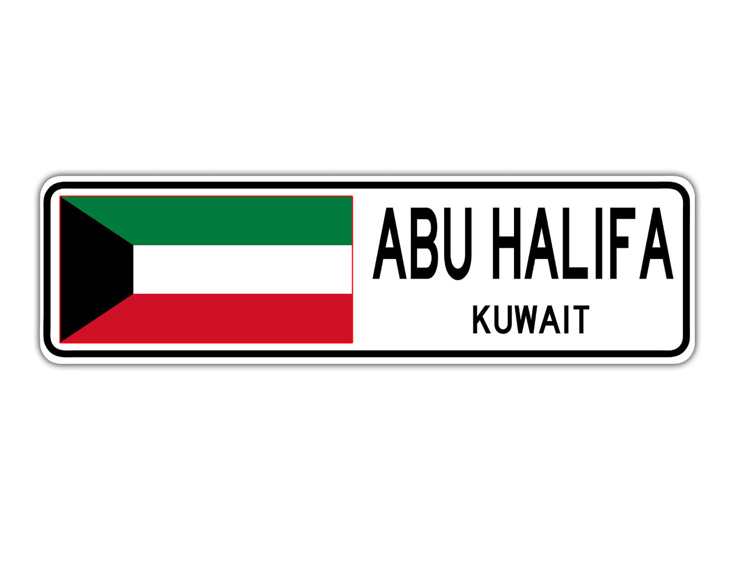 Abu Halifa Kuwait Flag City Country Gift Plate Wall Decor Street Aluminum Metal Novelty Sign Plate